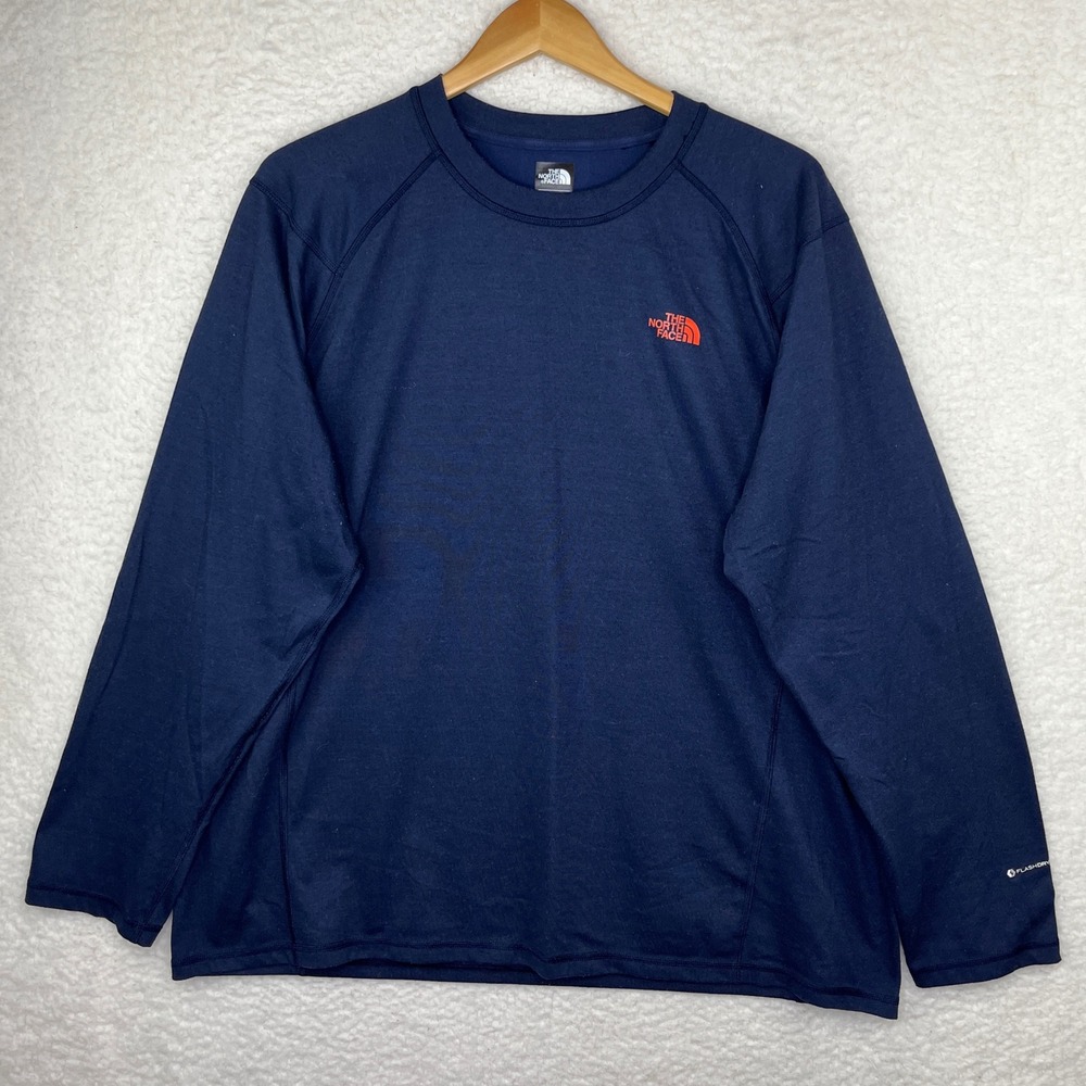 The North Face FlashDry Shirt Mens XXL Navy Blue Excellent Long Sleeve Raglan